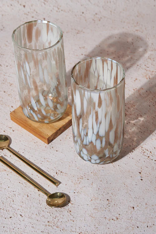 Vintage Highball glasses - White & Gold , 300ml