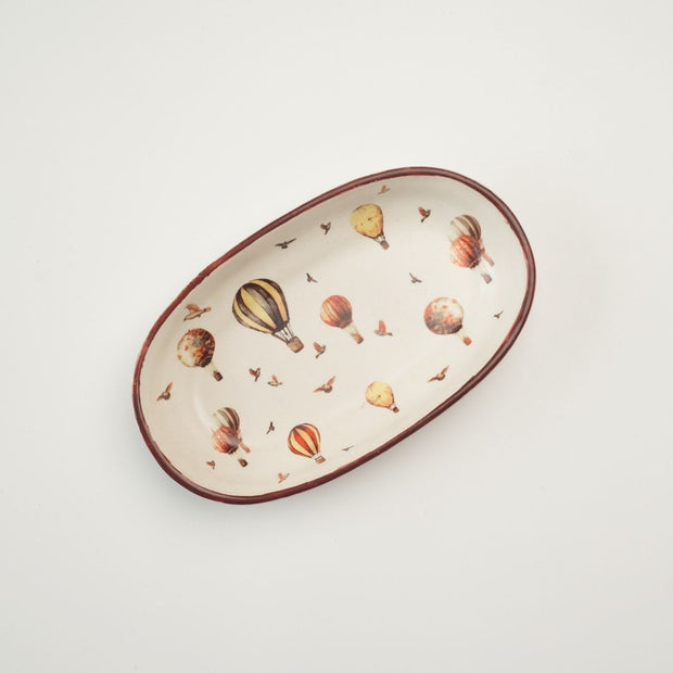 Off White Oval Cocktail Tray - 8 Inches
