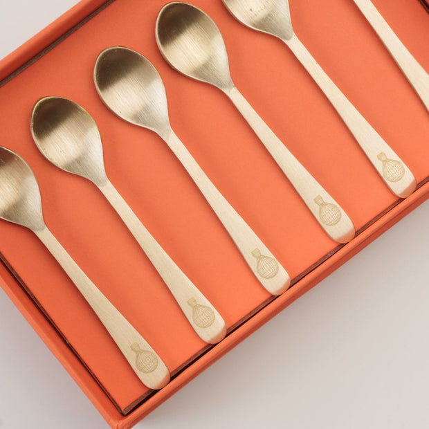 Balloon Pure Brass Dessert Spoons - Set of 6