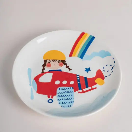 Pilot Handpainted Kids Breakfast Set of 3- Multi
