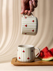 Watermelon Striped Ceramic Mug - 3.5 x 3 Inches