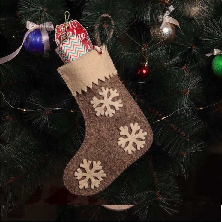 Felt Christmas Stockings Set – Stars & Snowflakes , 10 Inches