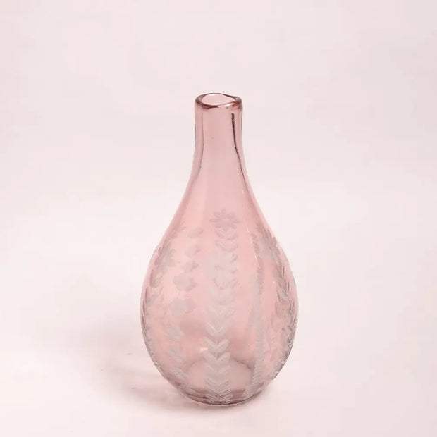 Flower Fiesta Glass Vase, Pink - 11 x 1.5 Inches