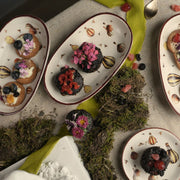 Off White Oval Cocktail Tray - 8 Inches