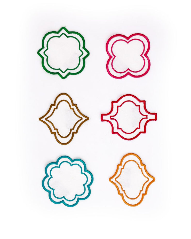 Handmade Moroccan Coasters - Set of 6, 4 inches