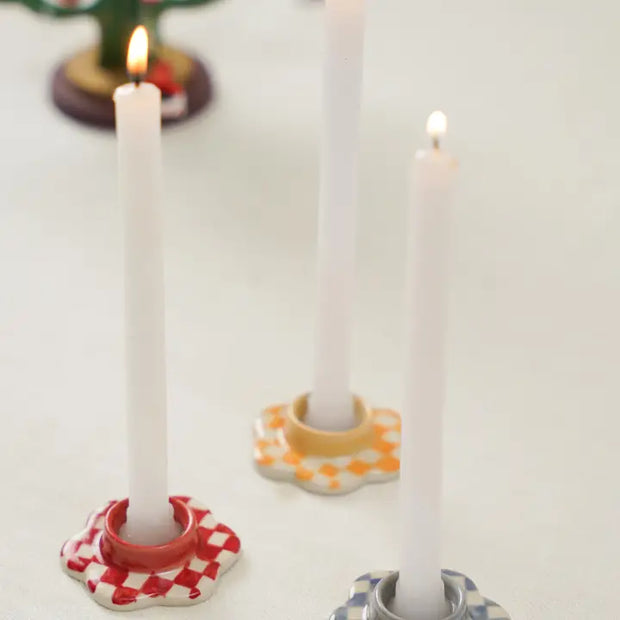 Star Candle Holder, Blue 1.18 x 2.36 Inch (Set of 3)