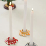 Star Candle Holder, Red 1.18 x 2.36 Inch (Set of 3)