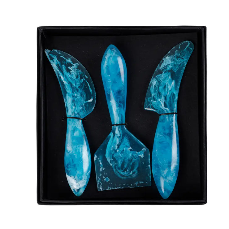 Resin Cheese Knife, blue (Set of 3)  - 6 Inches
