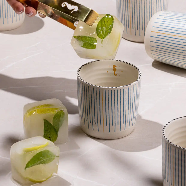 Mirissa Ceramic Tumblers - (Set of 2), 3.14 x 2.95 Inches