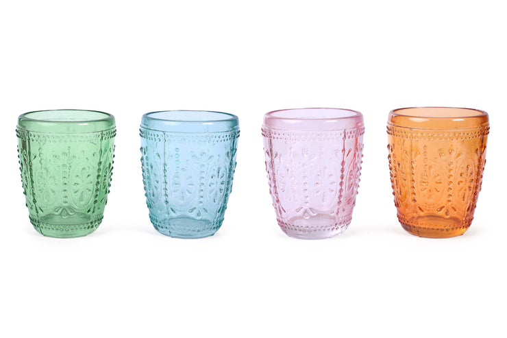 Vintage Crystal Coloured Drinking Glass, Blue