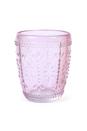 Vintage Crystal Coloured Drinking Glass, Pink
