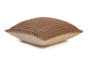 Tarika Net Crochet Cushion, 18x18 Inch, Beige
