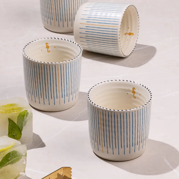 Mirissa Ceramic Tumblers - (Set of 2), 3.14 x 2.95 Inches