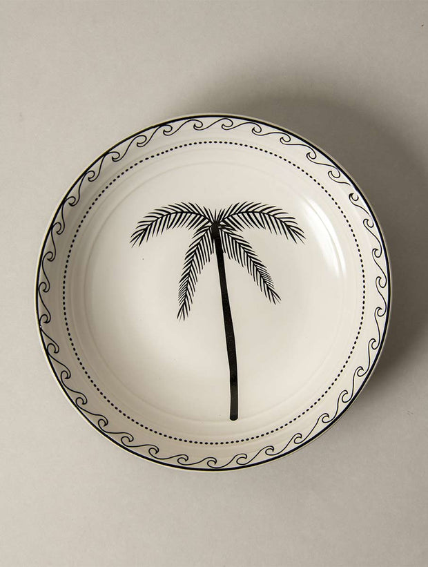 Multipurpose Ceramic Bowl - Palm,  8 x 2 Inches