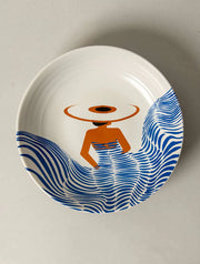 Multipurpose Ceramic Bowl -Girl in Hat,  8 x 2 Inches