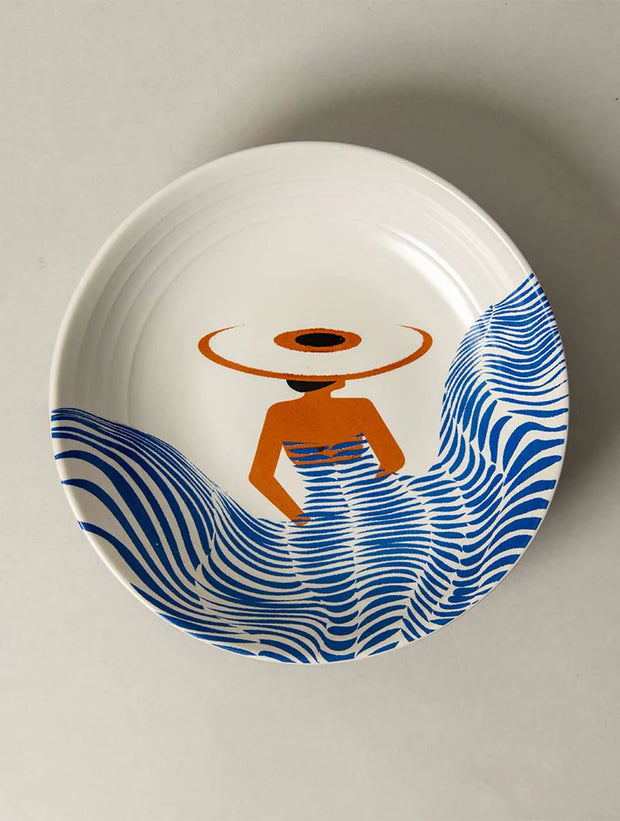 Multipurpose Ceramic Bowl -Girl in Hat,  8 x 2 Inches