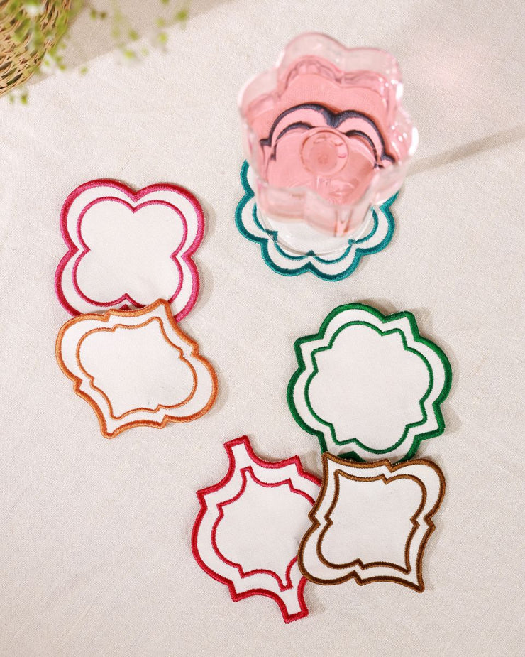 Handmade Moroccan Coasters - Set of 6, 4 inches