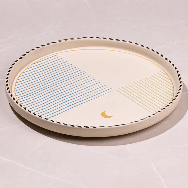 Mirissa Ceramic Edge Platter - Large, 10.43 x 0.98 Inches