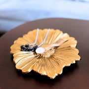 Gilded Flower Decor Tray - 7.5 x 7.5 x 0.80 Inches