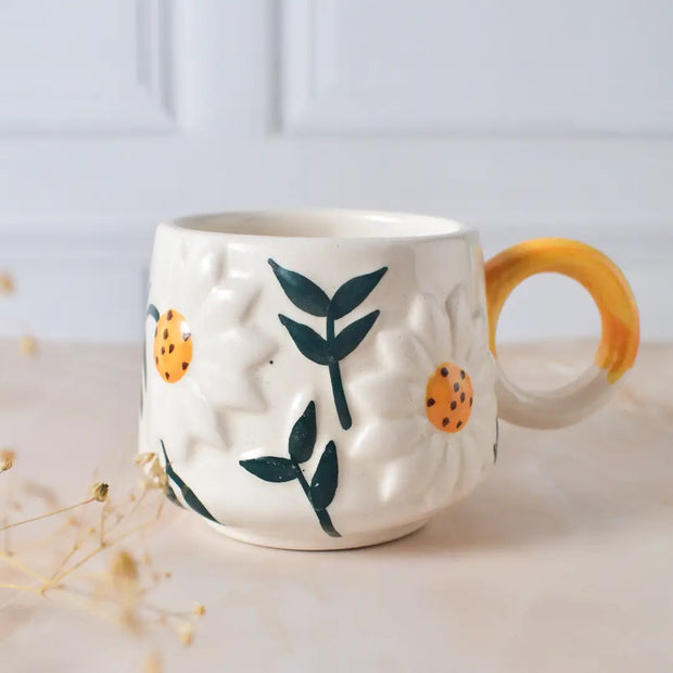 Ceramic Coffee Cup - Sunflower, 250ML