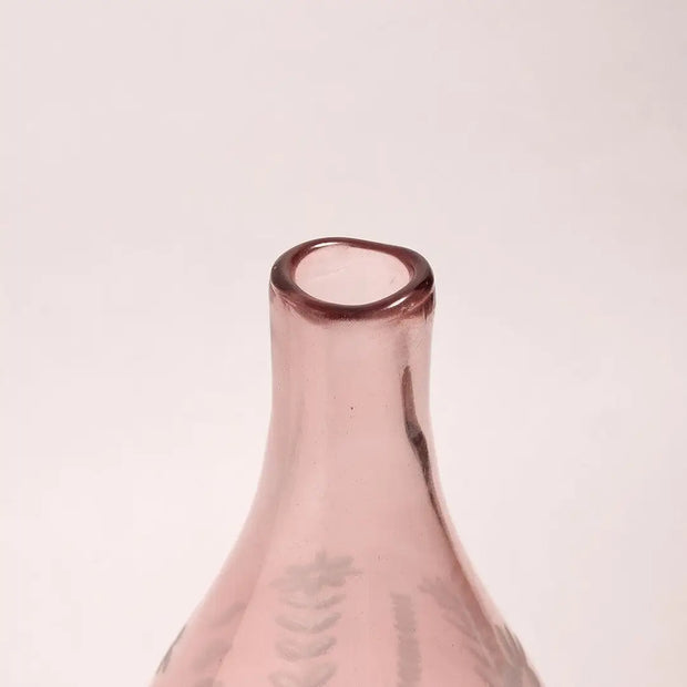 Flower Fiesta Glass Vase, Pink - 11 x 1.5 Inches