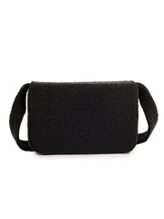 Black Rose Beaded Purse - 7.5 x 5 Inches