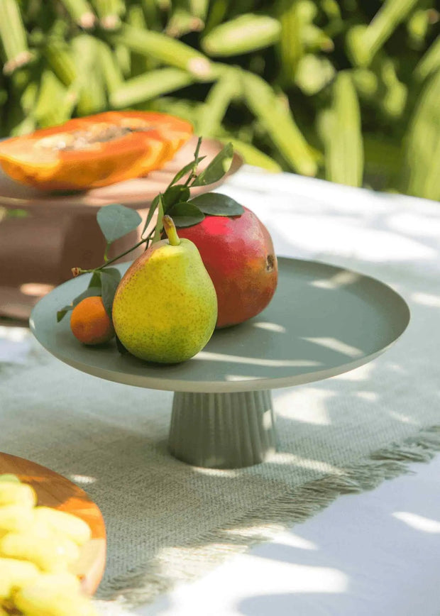 Avisa Cake Stand-Sage Green, 9.44 Inches