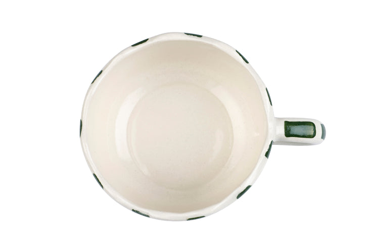 Ceramic  wavy Green Coffee Cup , 2.9 x 3.9 Inches