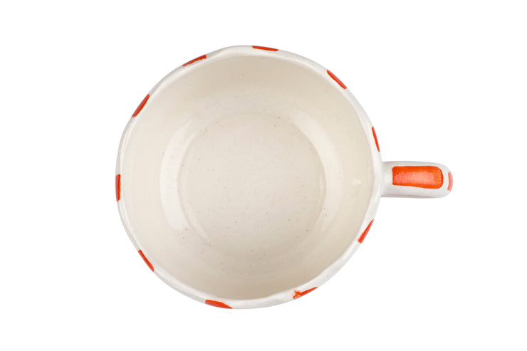 Ceramic  wavy Orange Coffee Cup , 2.9 x 3.9 Inches