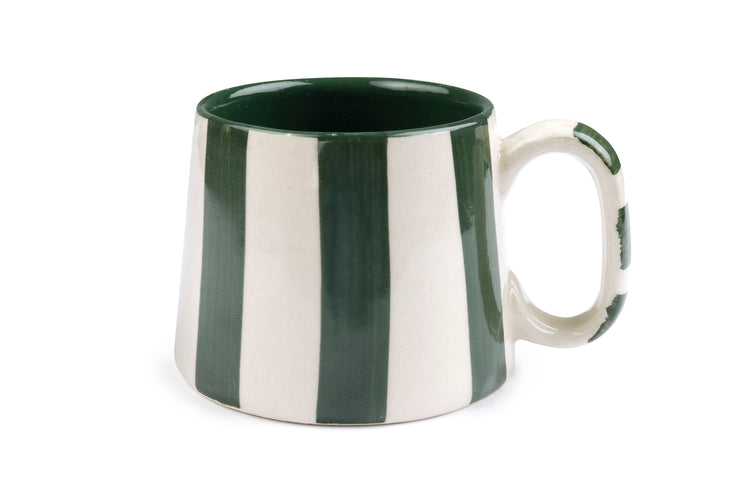 Ceramic olive Stripe  Coffee cup- 220ml