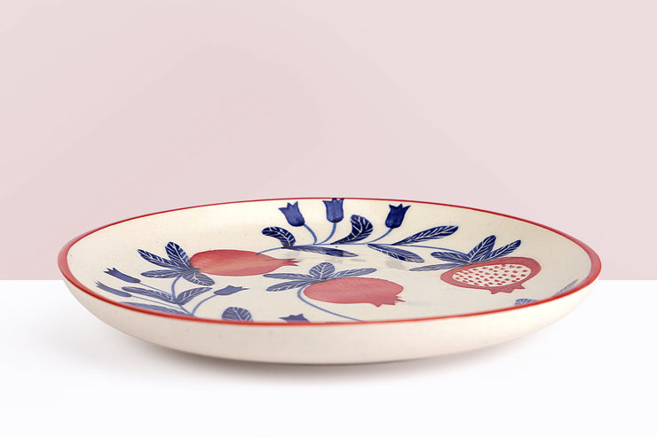 Indian Anaar plate, Red- 7x1 Inches