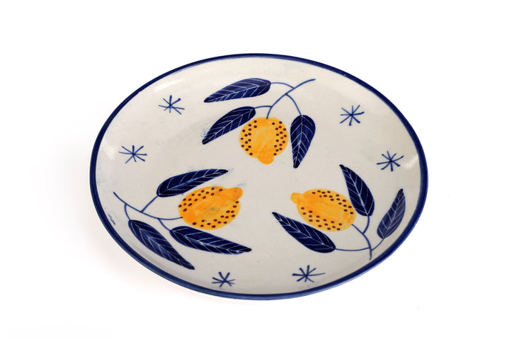 Italian lemon plate, 7x1 Inches