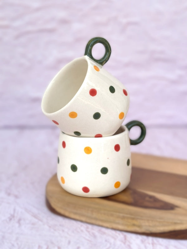 Ceramic colorful Dot Coffee cup- 300ml