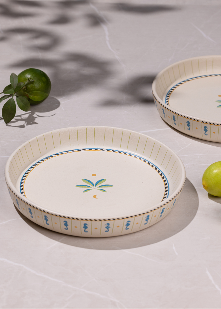 Mirissa Ceramic Edge Platter - Petit, 7.87 x 1.18 Inches