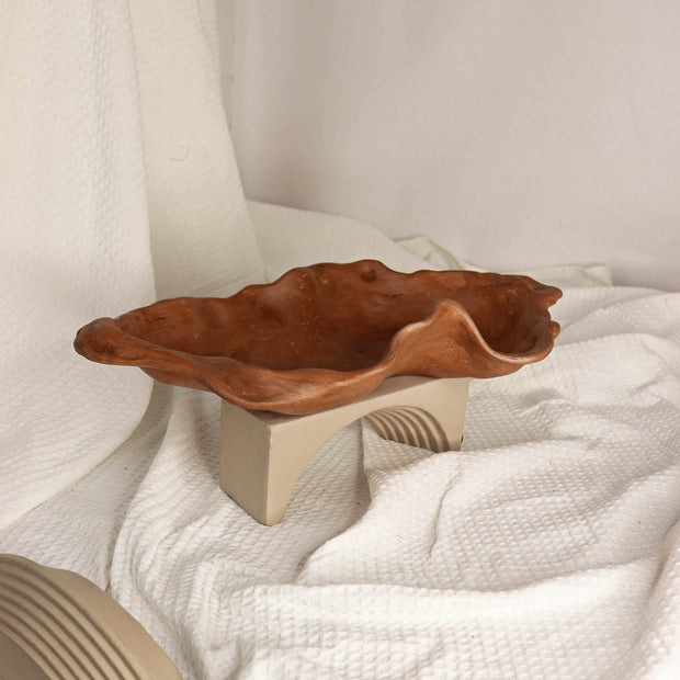 Organic Deco Bowl Large, Terracotta- 15.74  Inches