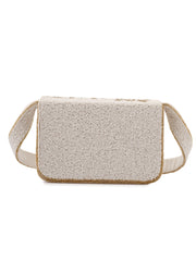 Ivory & Gold Gleam Purse - 7.5 x 5 Inches