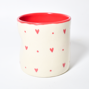 Small Hearts Ceramic Tumbler - 3.5 x 3 Inches