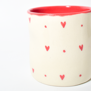 Small Hearts Ceramic Tumbler - 3.5 x 3 Inches