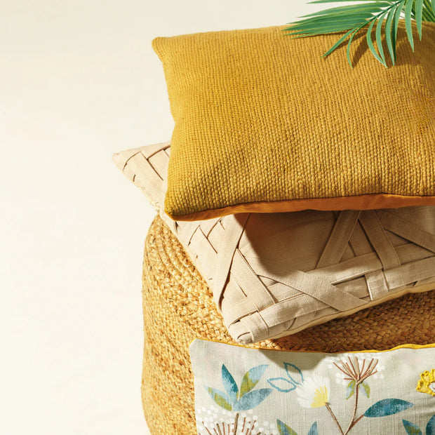 Moroccan Mustard Texture Cushion Cover - 16 x 16 inches