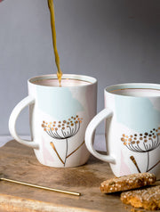 Dandelion Mug- White,  3.2 X 4 Inches