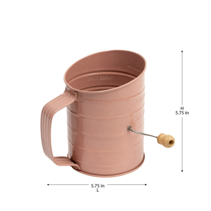 Cedazo Steel Flour Sifter , Pink -5.75 Inches