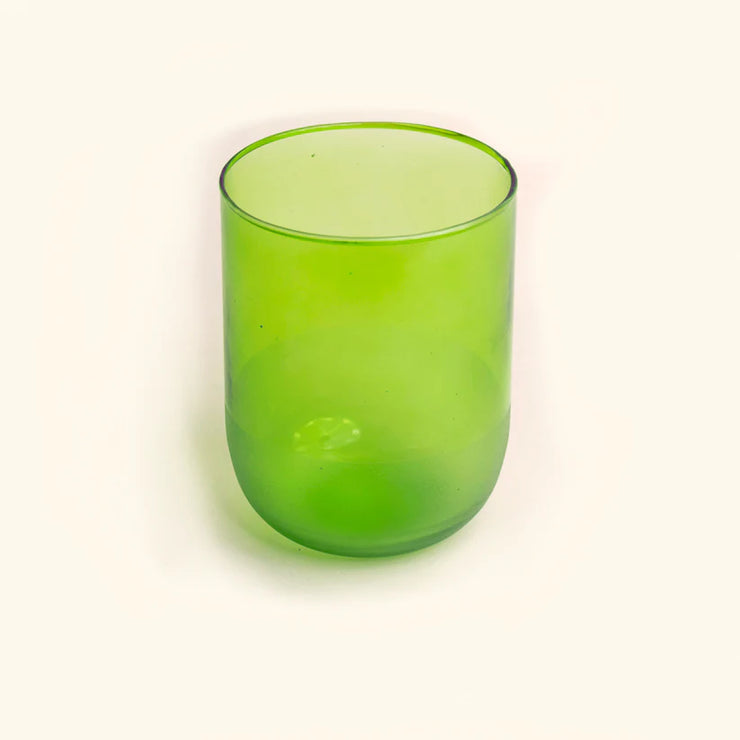 Green Handcrafted Borosilicate Glass Tumbler - 3.9 x 2.95 Inches