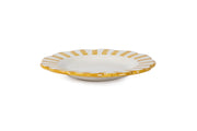 Ceramic stripe Salad Plate, Yellow- 8.25x 8.25 x 1.25 Inches