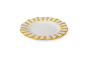 Ceramic stripe Salad Plate, Yellow- 8.25x 8.25 x 1.25 Inches