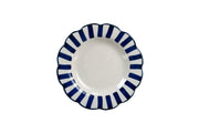 Ceramic stripe Salad Plate,  Blue- 8.25x 8.25 x 1.25 Inches