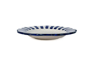 Ceramic stripe Salad Plate,  Blue- 8.25x 8.25 x 1.25 Inches