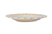 Ceramic Stripe Dinner Plate, Yellow - 10 x 10 x 1.25 Inches