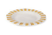 Ceramic Stripe Dinner Plate, Yellow - 10 x 10 x 1.25 Inches