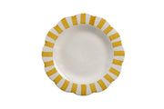 Ceramic Stripe Dinner Plate, Yellow - 10 x 10 x 1.25 Inches