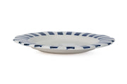 Ceramic Stripe Dinner Plate, Blue- 10 x 10 x 1.25 Inches